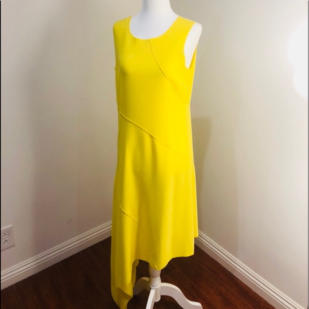 Calvin Klein Runway Yellow Asymmetric dress